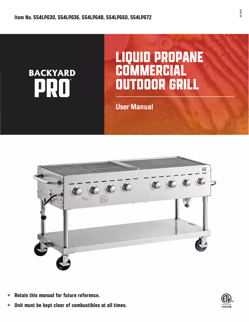 Page 1 de la notice Manuel utilisateur Backyard Pro CPBQ-30