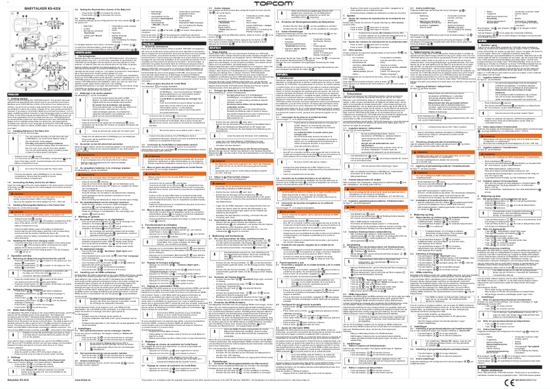 Page 1 de la notice Manuel utilisateur Topcom Babytalker 3600