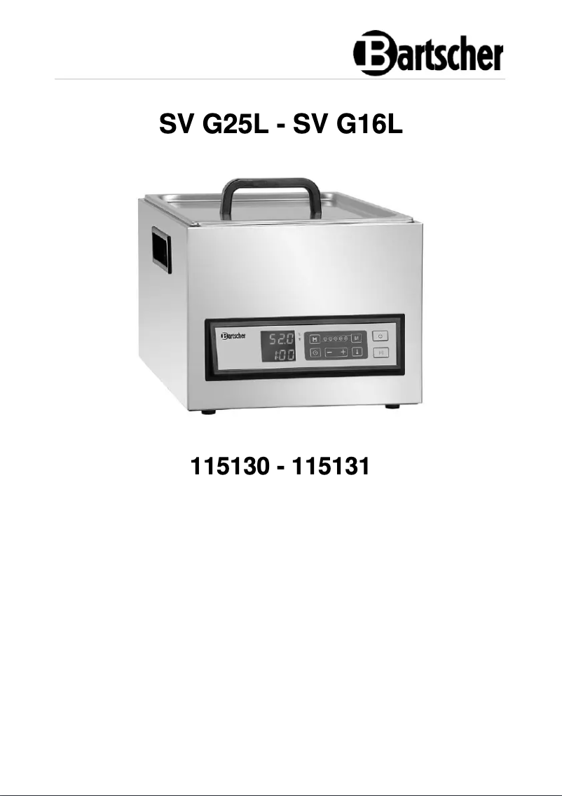 Página 1 del manual Manual de usuario Bartscher SV G16L