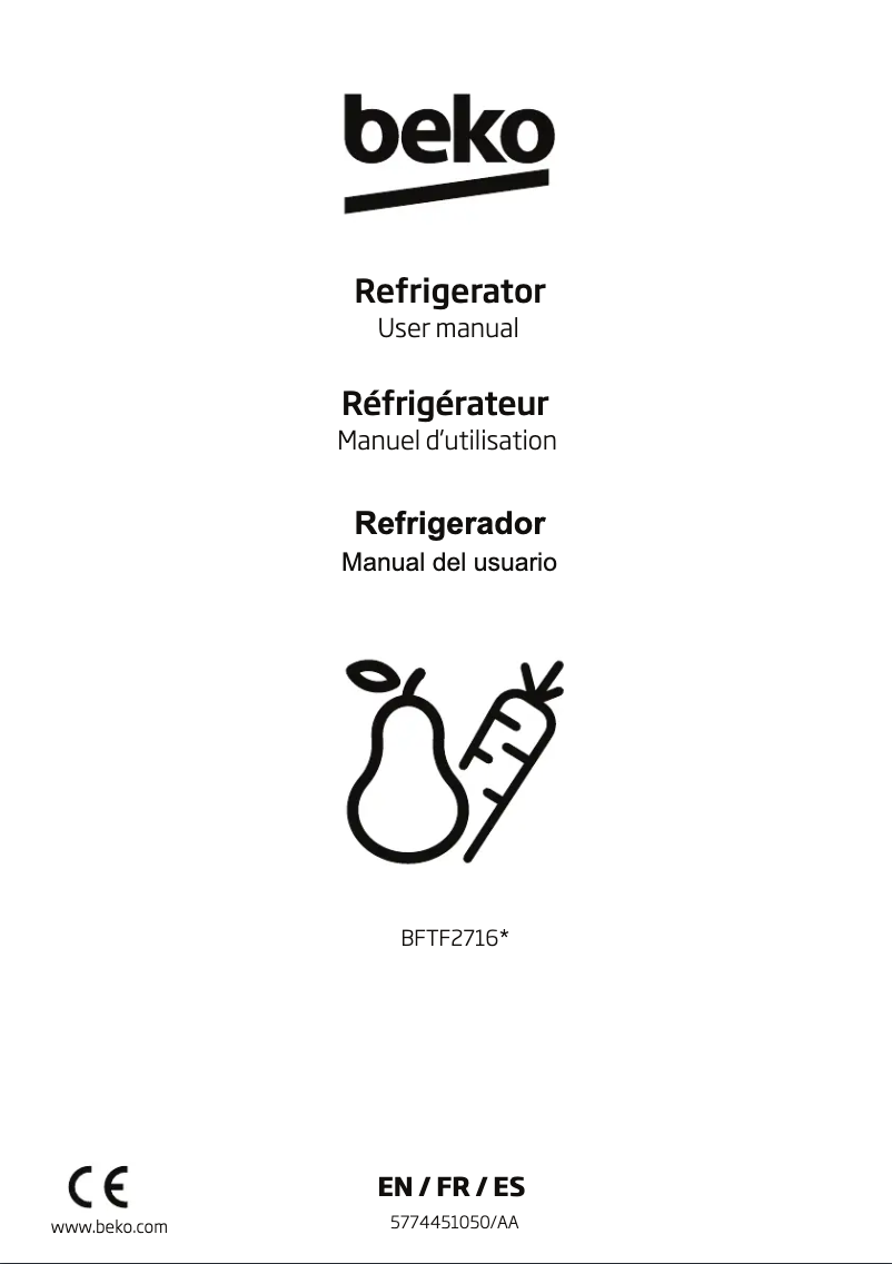 Image de la première page du manuel de l'appareil BFTF2716SS