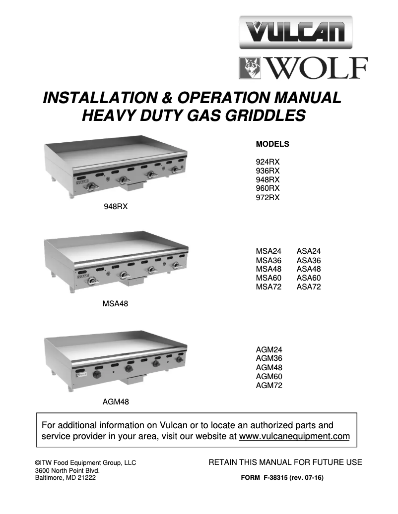 Page n°1 - Manuel utilisateur Wolf ASA60