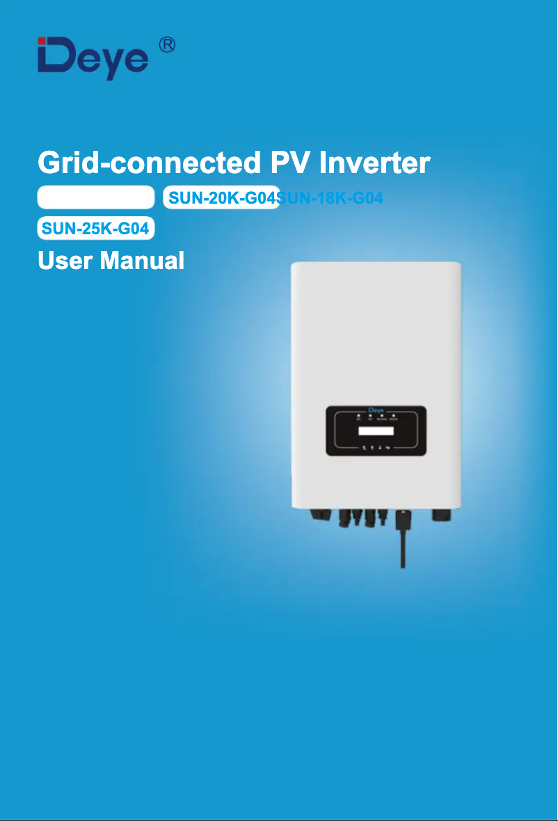 Page 1 de la notice Manuel utilisateur Deye SUN-25K-G04