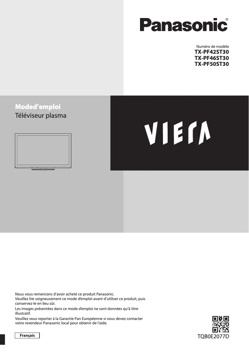 Imagen de la primera página del manual del dispositivo Viera TX-PF46ST30