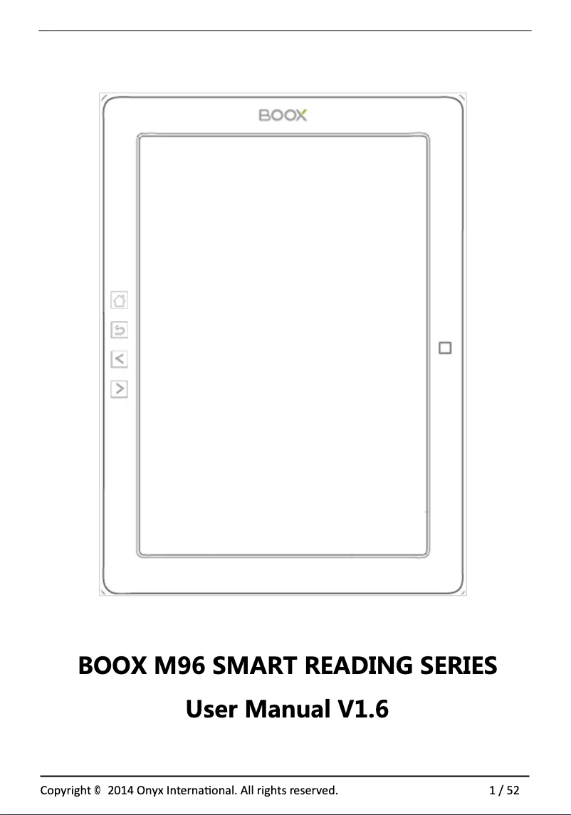 Page 1 de la notice Manuel utilisateur Onyx BOOX M96