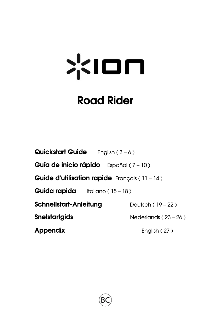 Page 1 de la notice Manuel utilisateur ION Road Rider