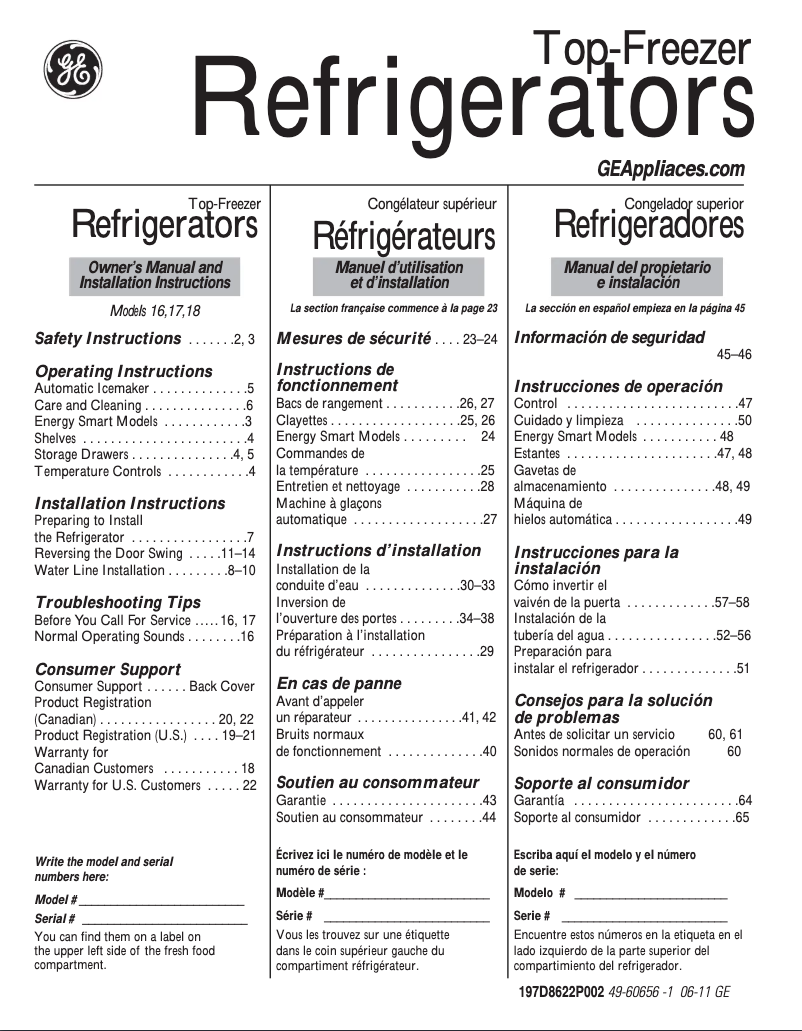 Page n°1 - Manuel d'utilisation et d'entretien Hotpoint HTR16BBELCC