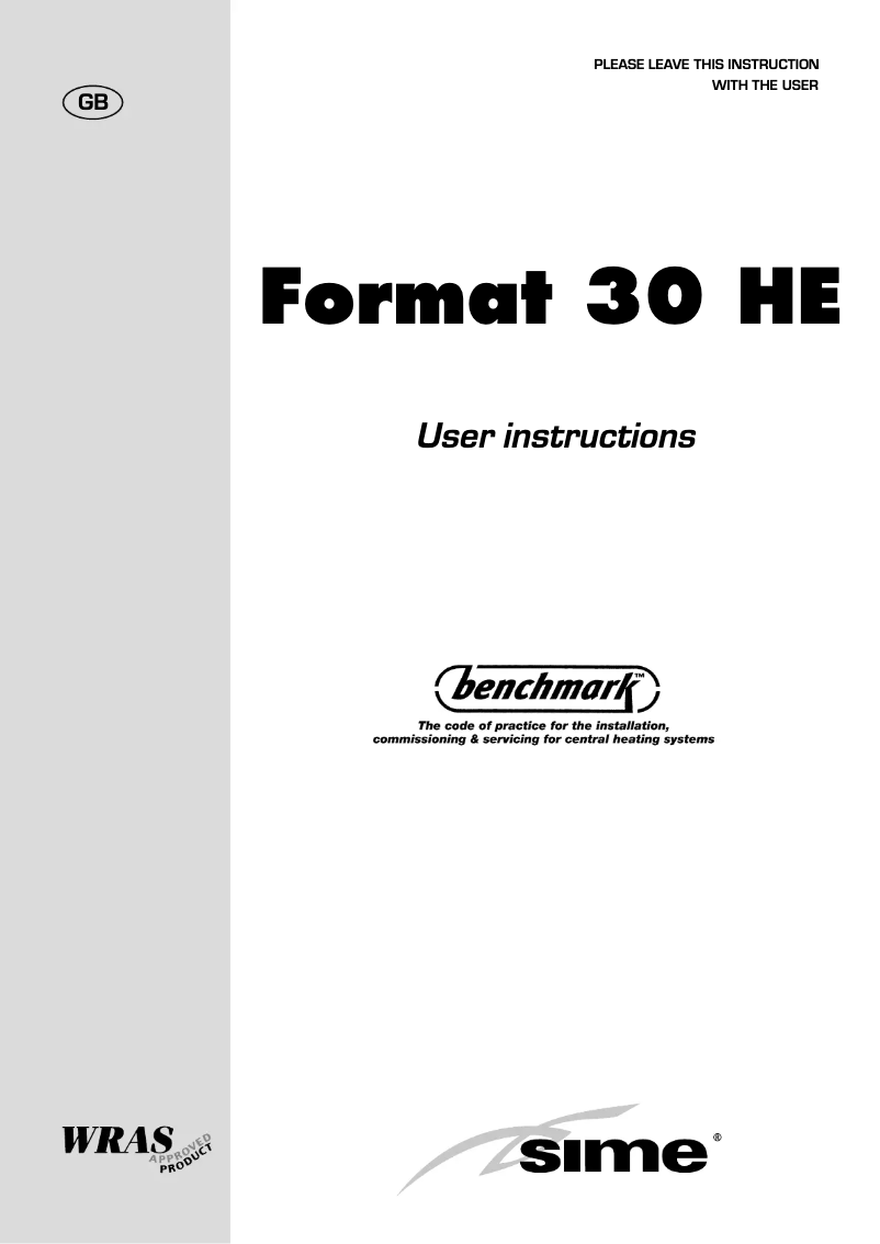 Page n°1 - Manuel utilisateur SIME Format 30 HE