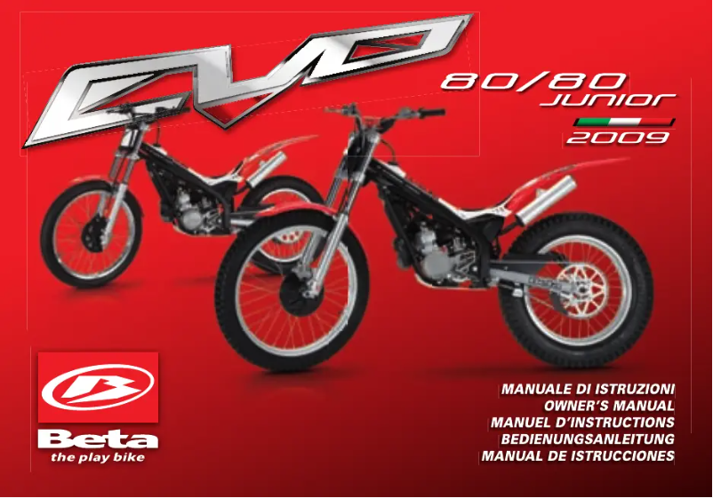 Page 1 de la notice Manuel utilisateur Beta EVO 2T (2010)