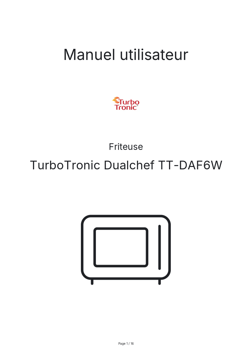 Image de la première page du manuel de l'appareil Dualchef TT-DAF6W