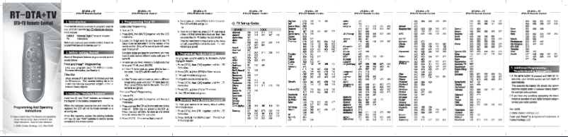 Image de la première page du manuel de l'appareil RT-DTA+TV