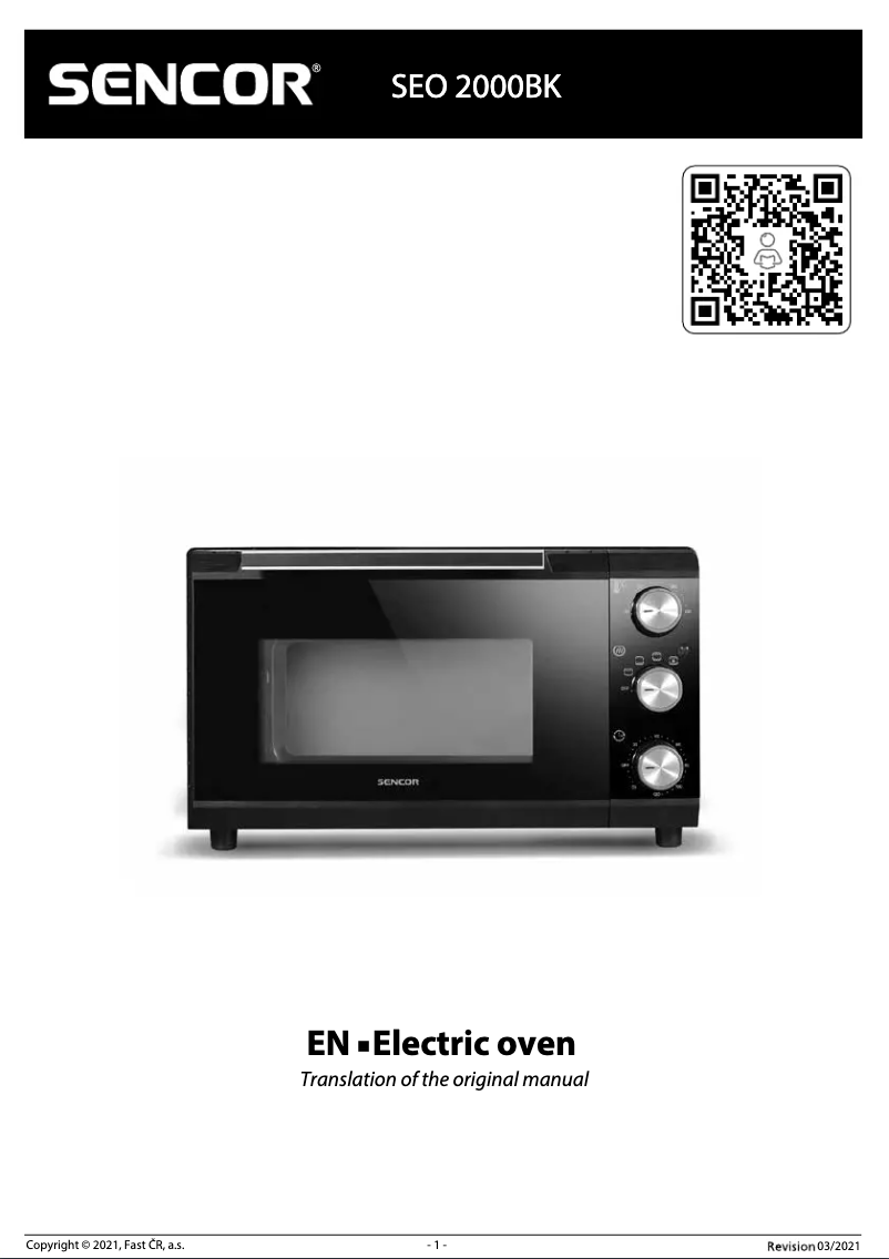 Image de la première page du manuel de l'appareil SEO 2000BK