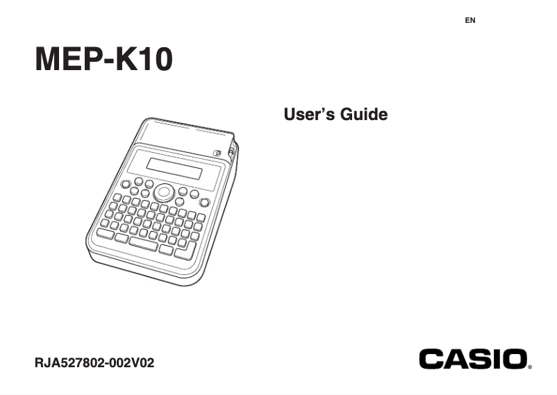 Page n°1 - Manuel utilisateur Casio MEP-K10