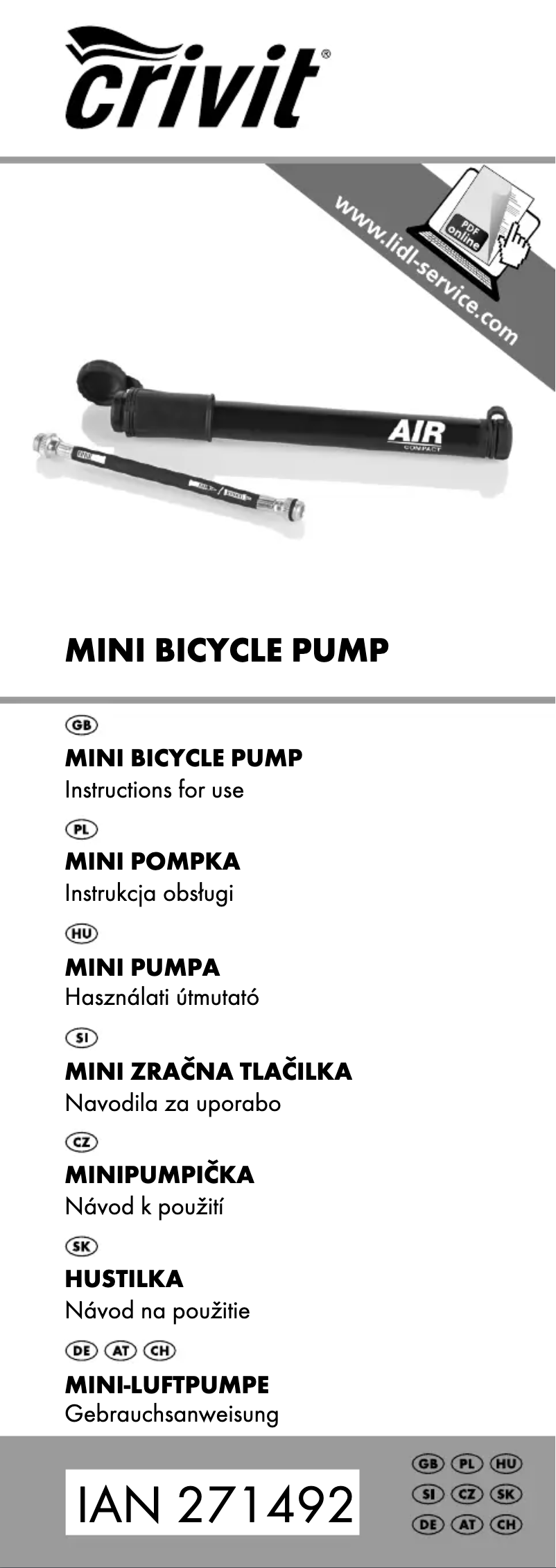 Página 1 del manual Manual de usuario Crivit IAN 271492