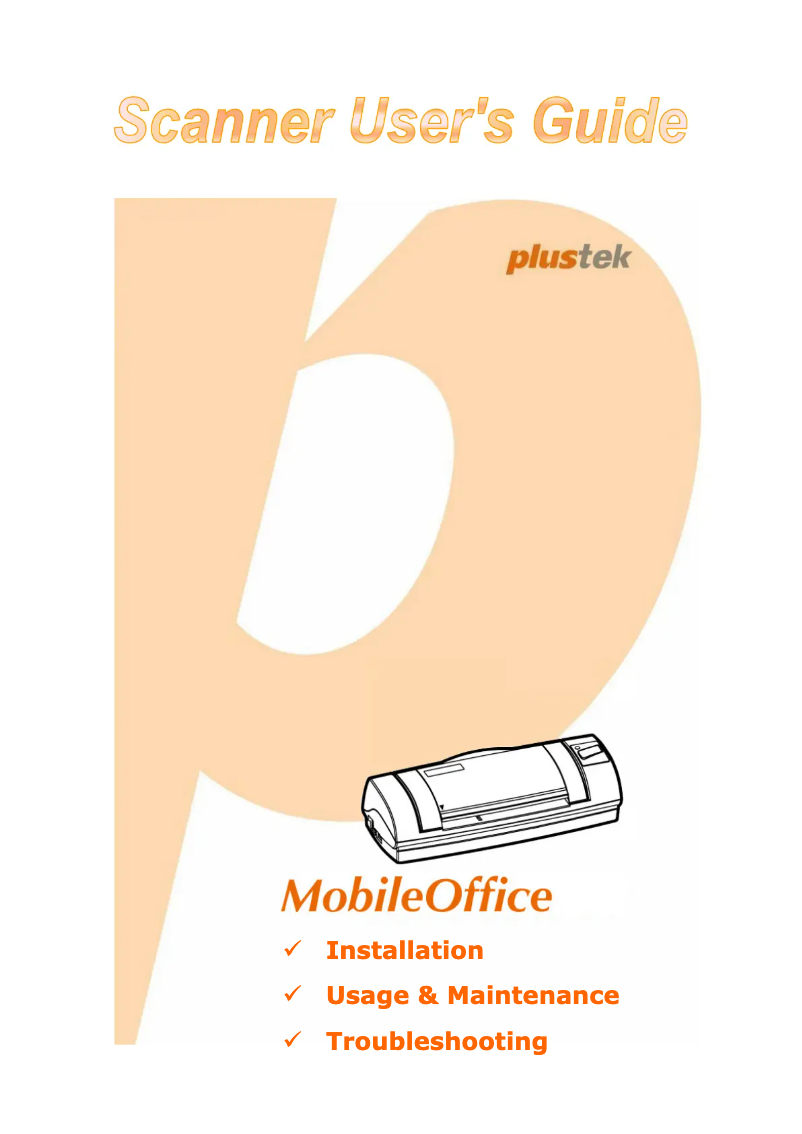 Page n°1 - Manuel utilisateur Plustek MobileOffice D600 Plus