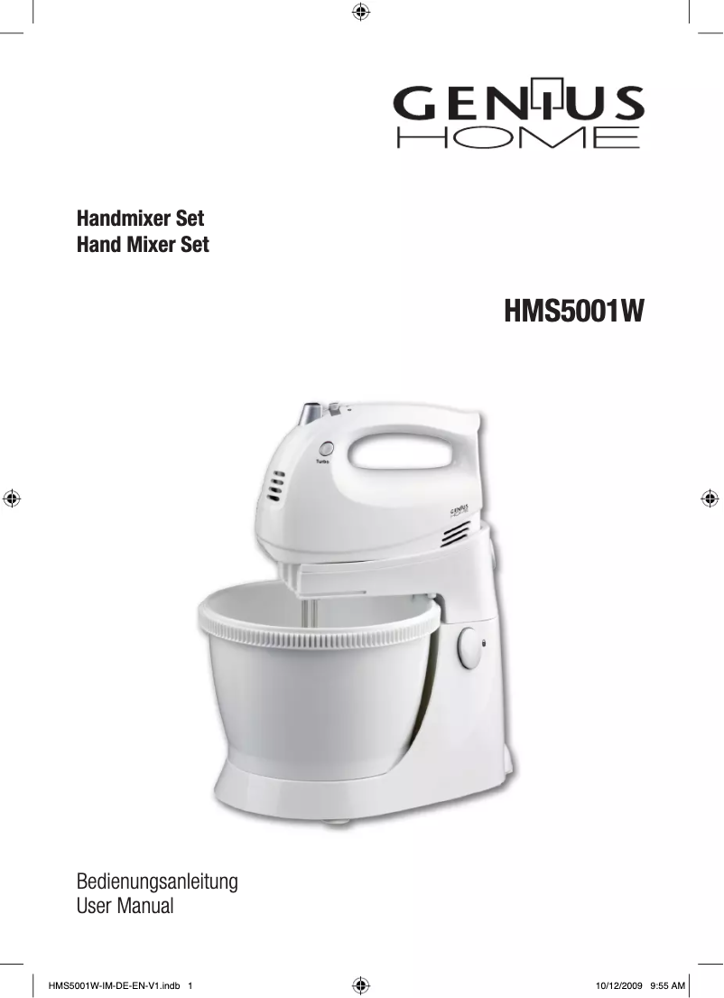 Image de la première page du manuel de l'appareil HMS5001W Genius Home