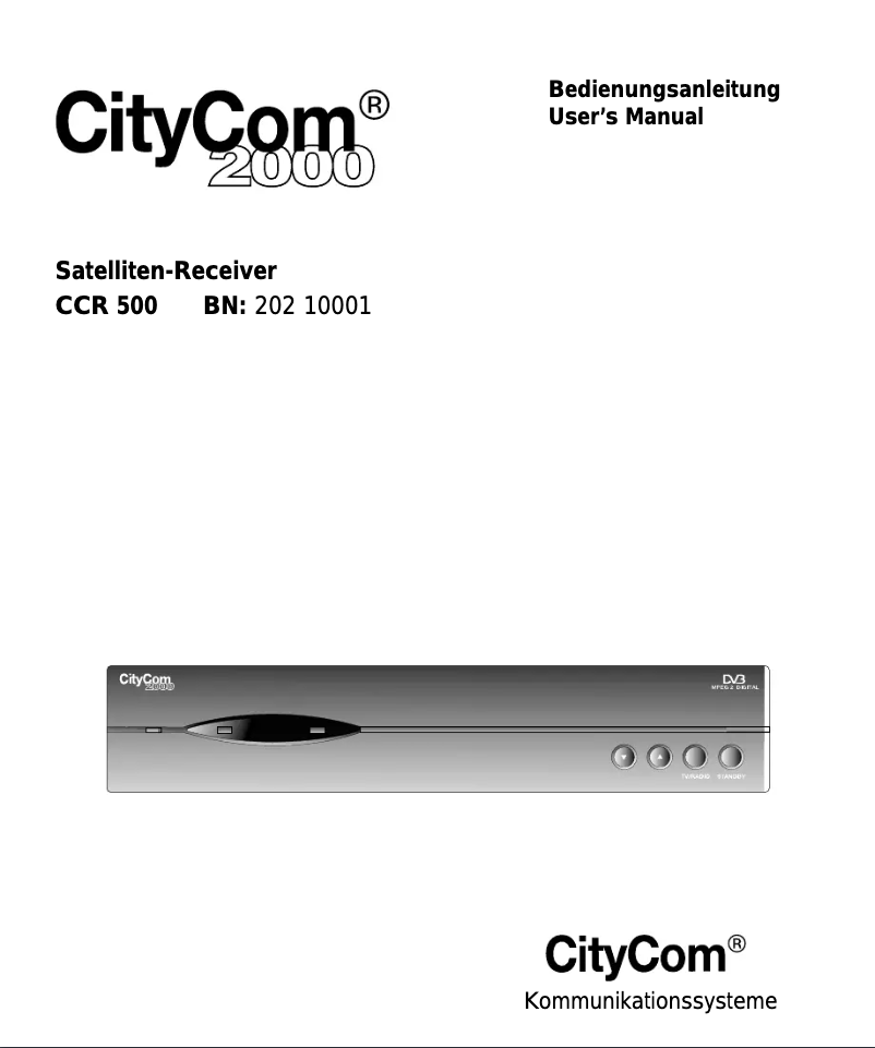 Page n°1 - Manuel utilisateur CityCom CCR 500