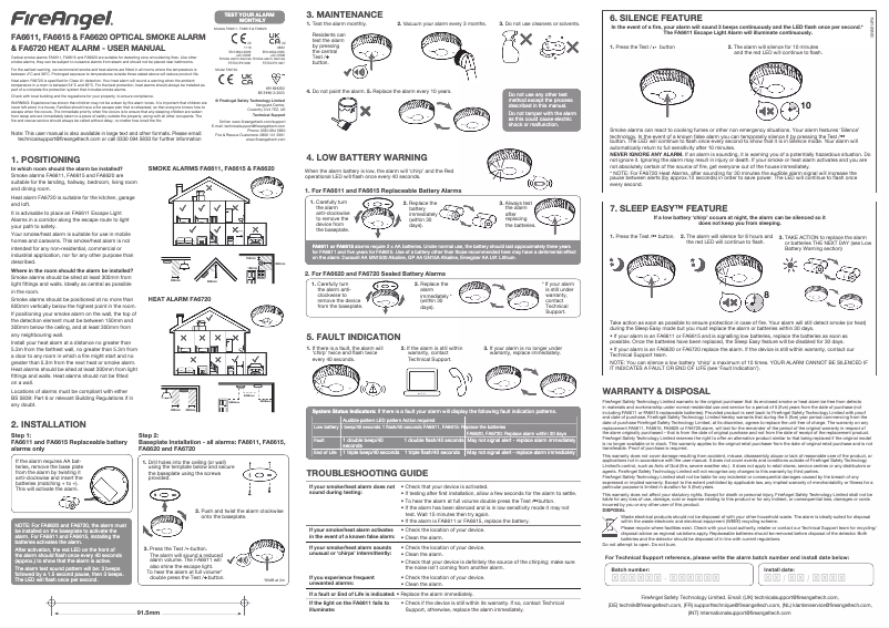 Image de la première page du manuel de l'appareil FA6615-R