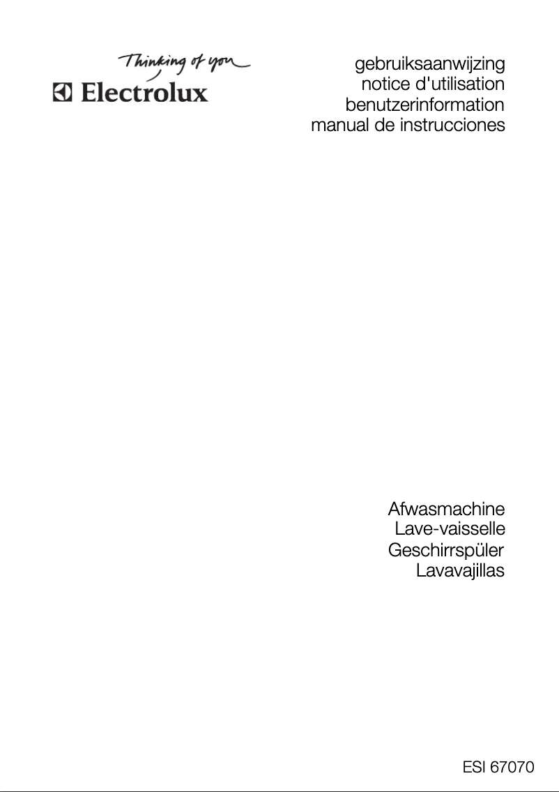 Page 1 de la notice Manuel utilisateur Electrolux ESI67070XR