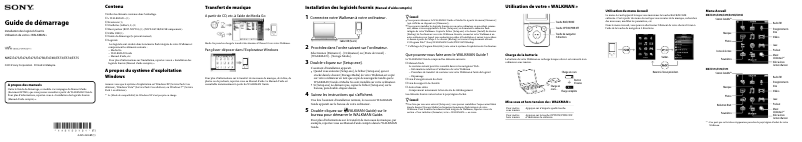 Page n°1 - Manuel utilisateur Sony Walkman NWZ-E473