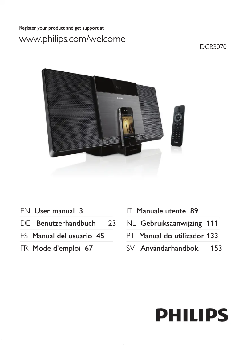 Page n°1 - Manuel utilisateur Philips DCB3070