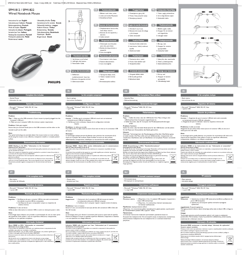 Page 1 de la notice Mode d'emploi Philips SPM1812