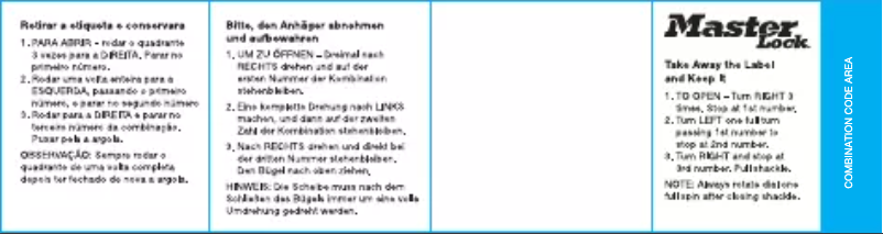 Page 1 de la notice Manuel utilisateur Master Lock 1533