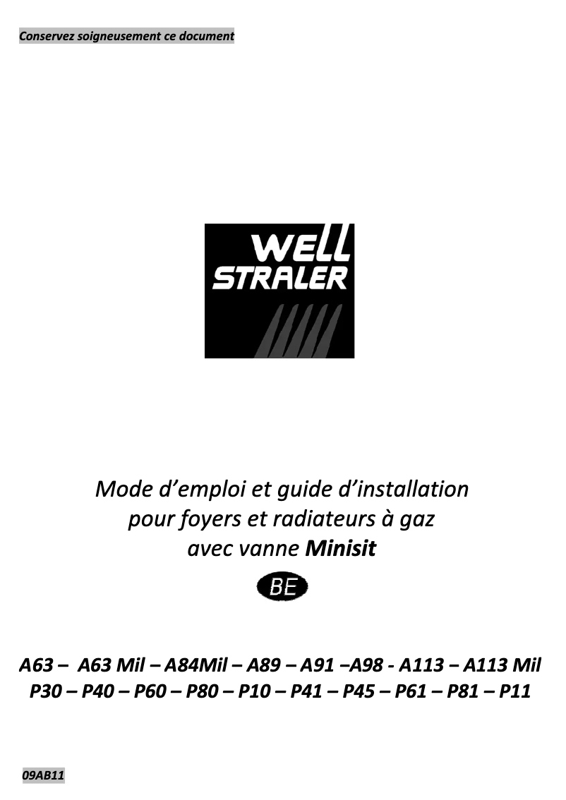 Page 1 de la notice Manuel utilisateur Well Straler P40