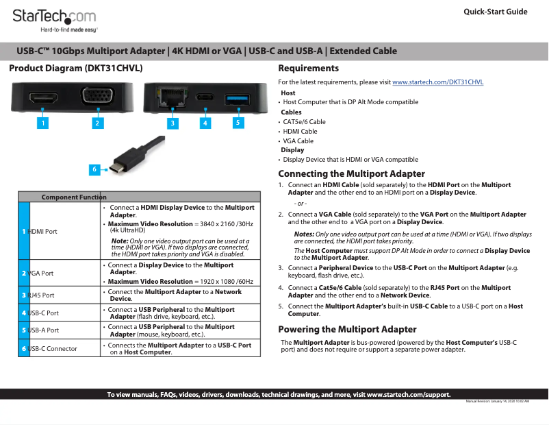 Image de la première page du manuel de l'appareil DKT31CHVL
