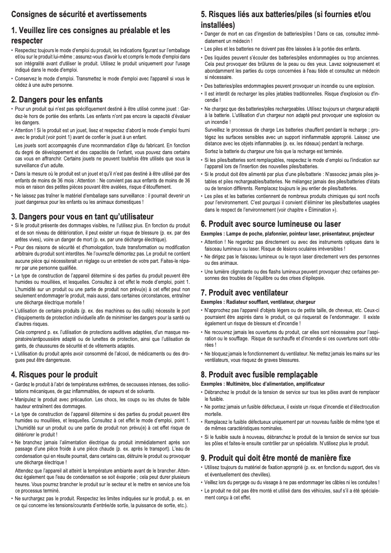 Page n°1 - Manuel utilisateur Multimetrix LM 76