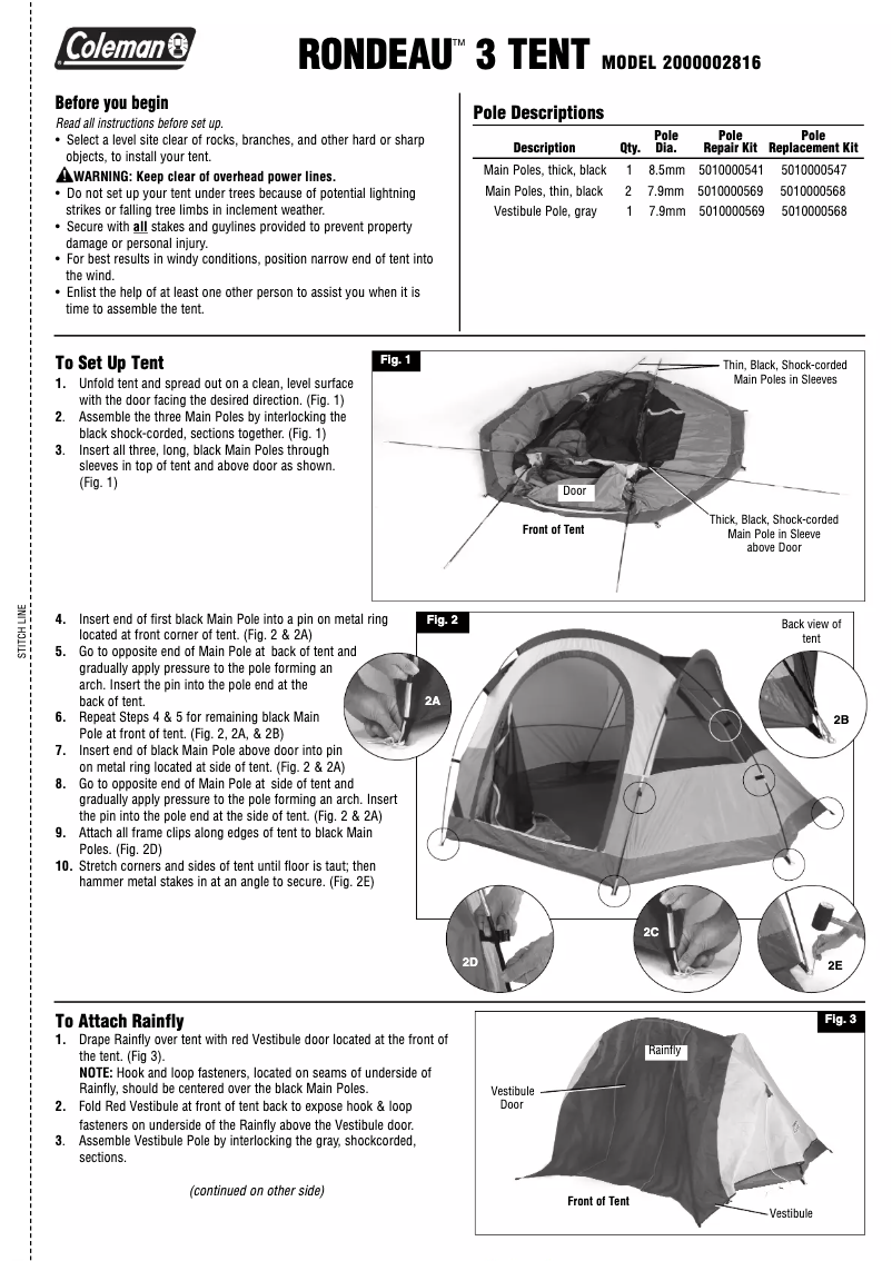 Image de la première page du manuel de l'appareil Rondeau 3