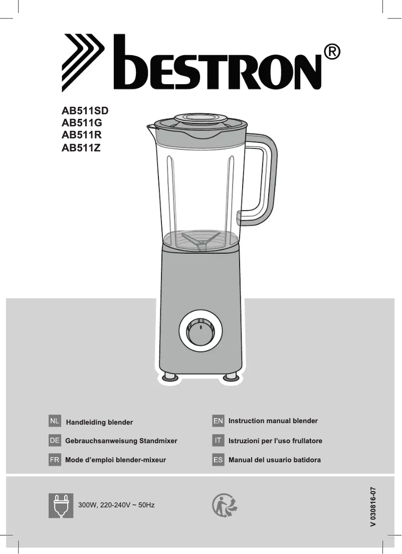 Page n°1 - Manuel utilisateur Bestron AB511R