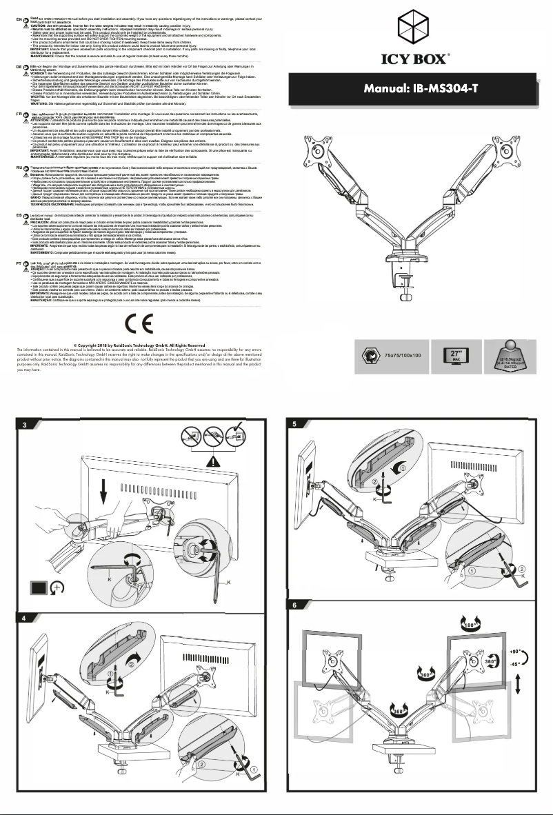 Page 1 de la notice Manuel utilisateur Icy Box IB-MS304-T