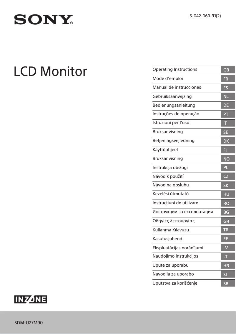 Page n°1 - Manuel utilisateur Sony SDM-U27M90