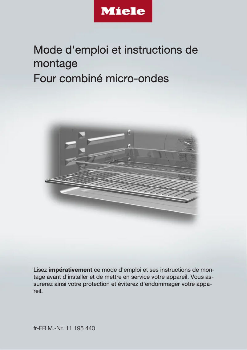 Page 1 de la notice Manuel utilisateur Miele H 7140 BM