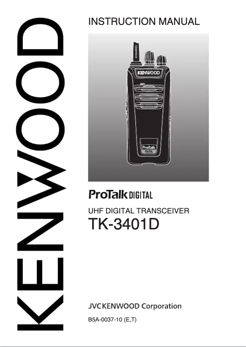 Page 1 of the manual User Manual Kenwood TK-3401D