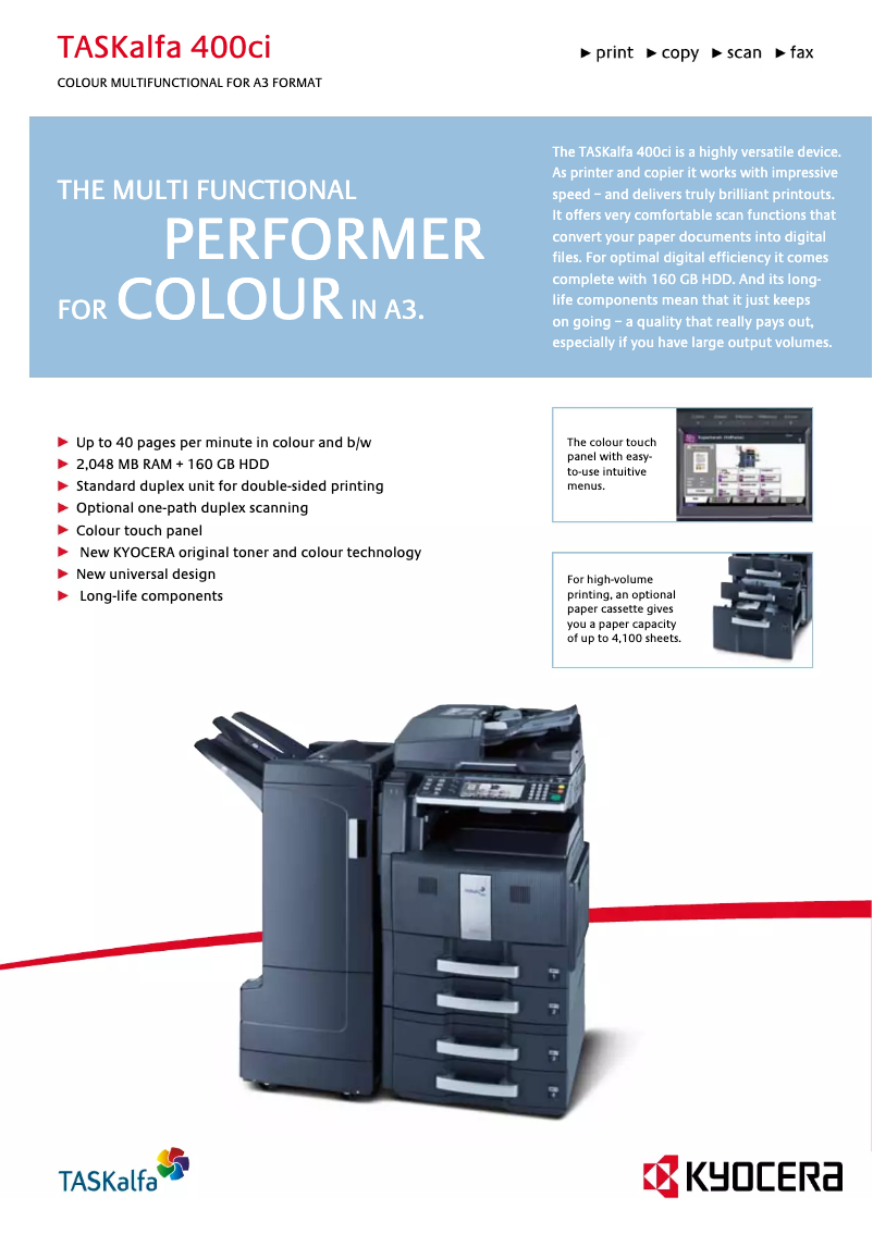 Image de la première page du manuel de l'appareil TASKalfa 400ci