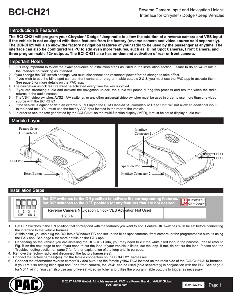 Page n°1 - Guide d'installation PAC BCI-CH21