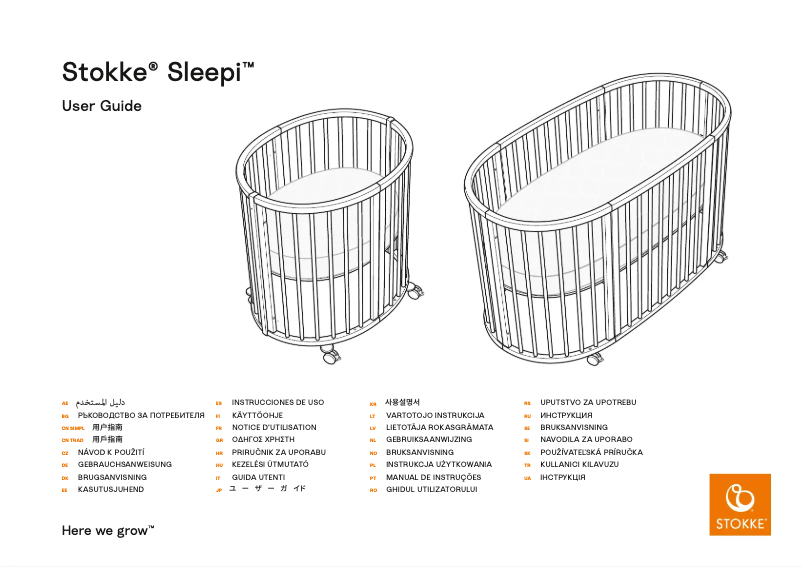 Page 1 de la notice Manuel utilisateur Stokke Sleepi Bed
