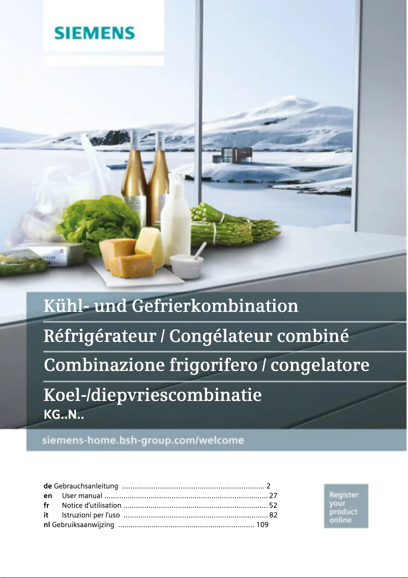 Page n°1 - Manuel utilisateur Siemens iQ300 KG36NXI35