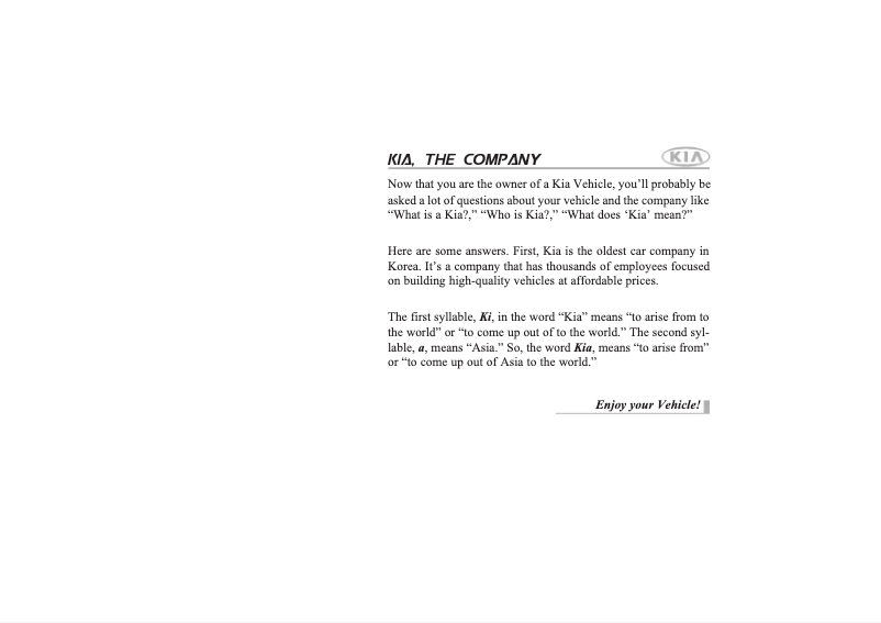 Page 1 de la notice Manuel utilisateur Kia Opirus (2006)