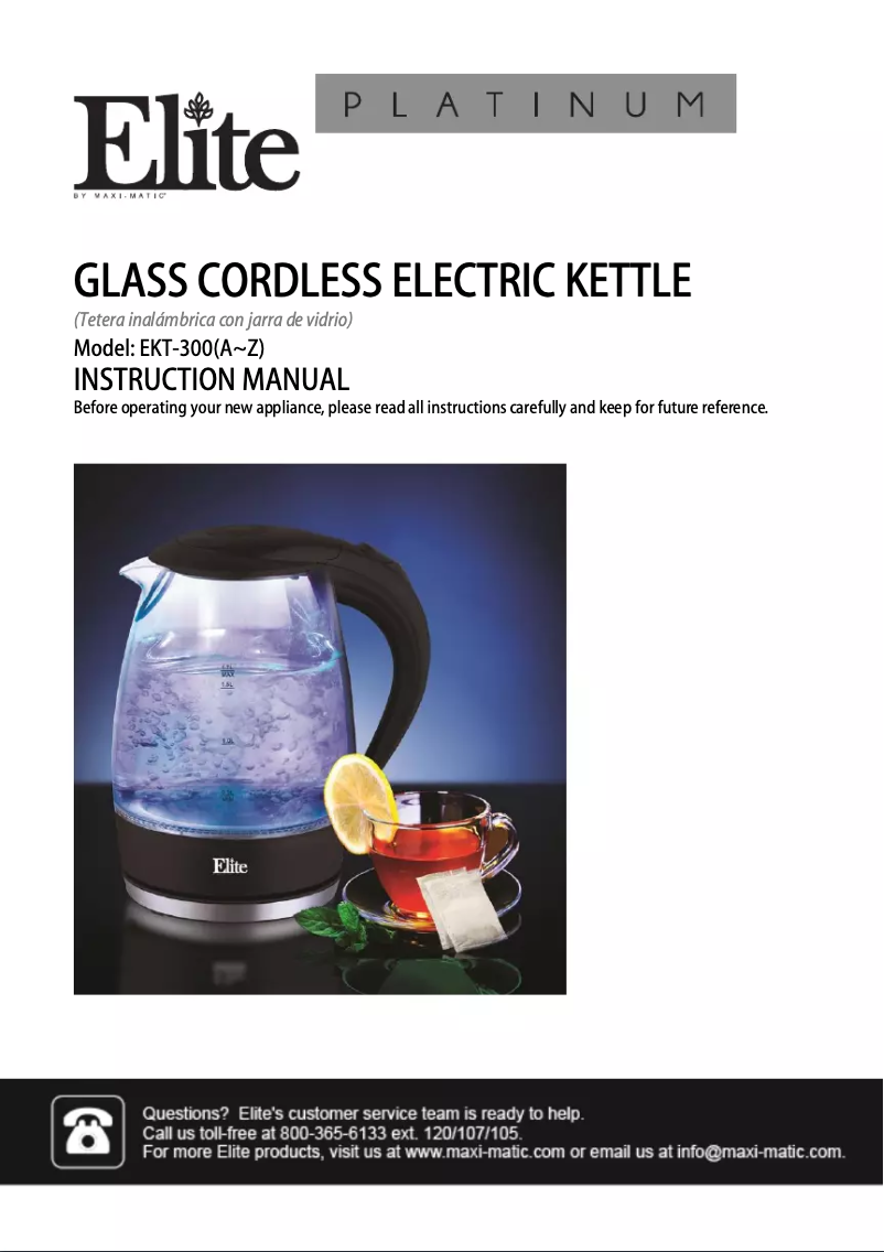 Page 1 de la notice Manuel utilisateur Elite EKT-300