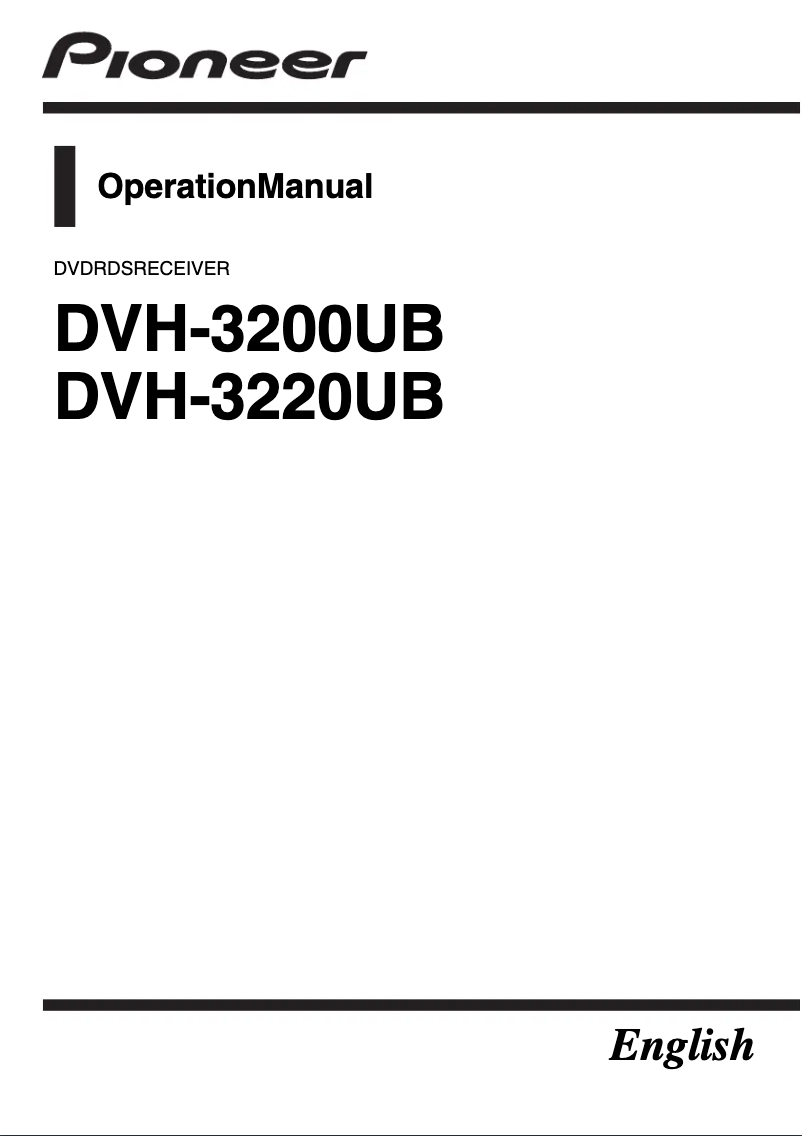 Page n°1 - Manuel utilisateur Pioneer DVH-3220UB