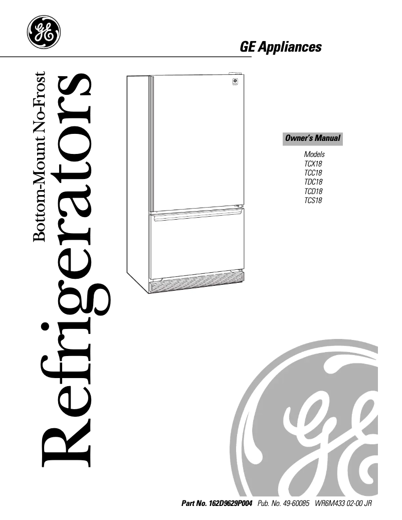 Page n°1 - Manuel d'utilisation et d'entretien GE TCX18IADAA