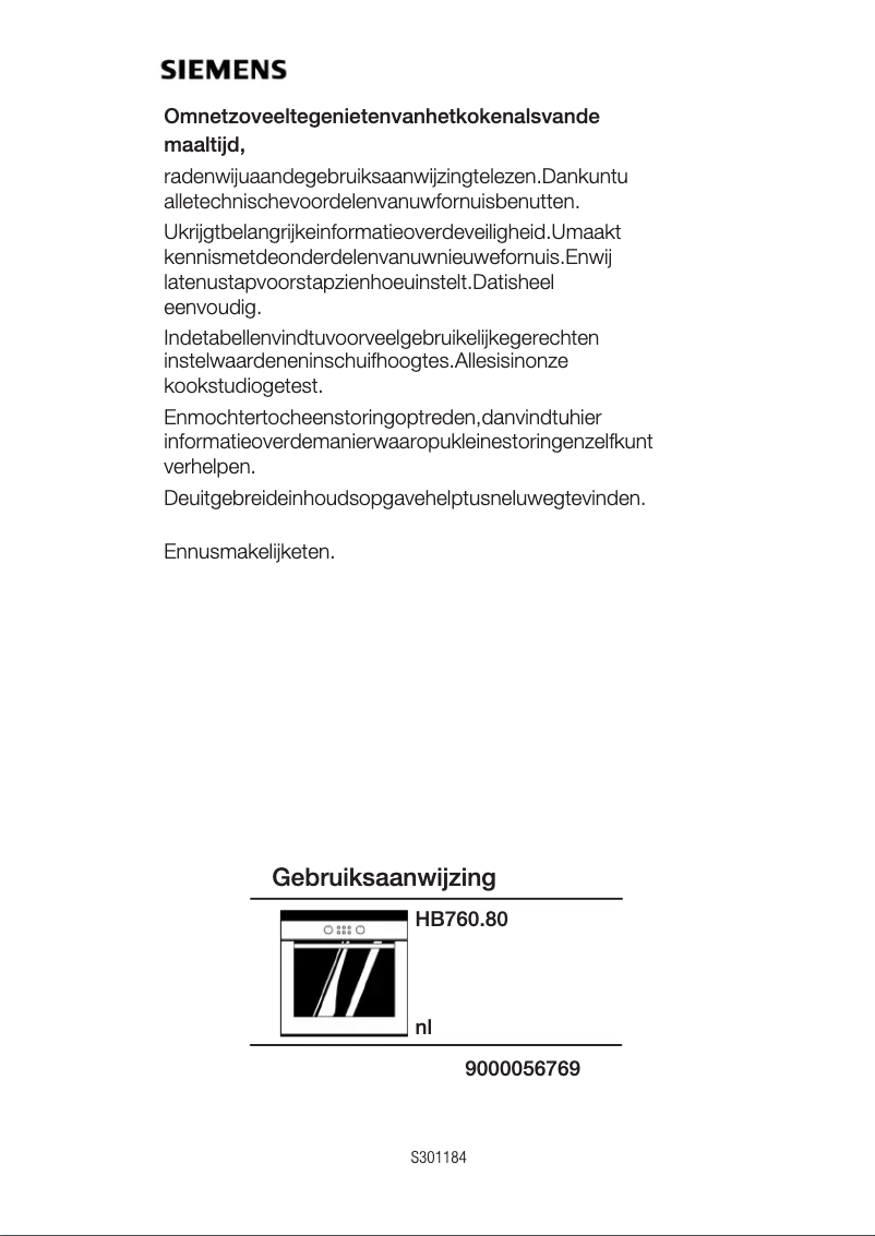 Page n°1 - Manuel utilisateur Siemens HB760580