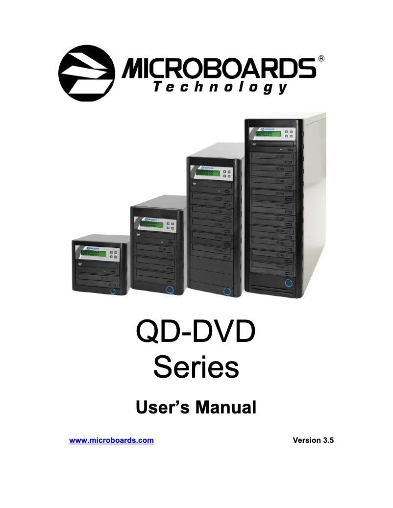 Page n°1 - Manuel utilisateur Microboards QD-DVD-123