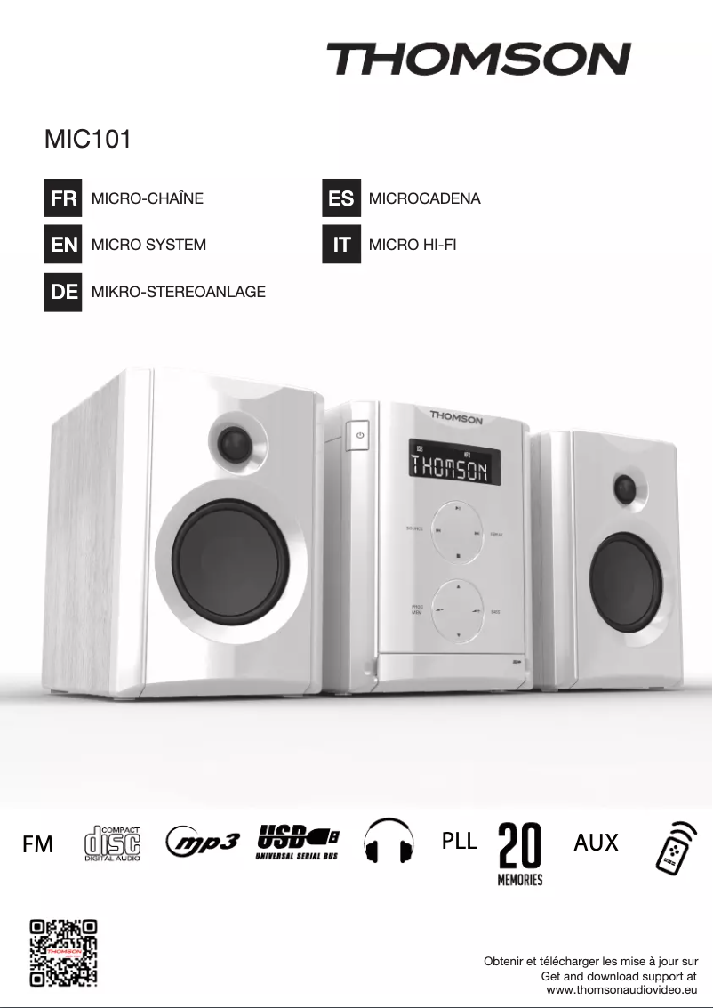 Page 1 de la notice Manuel utilisateur Thomson MIC101