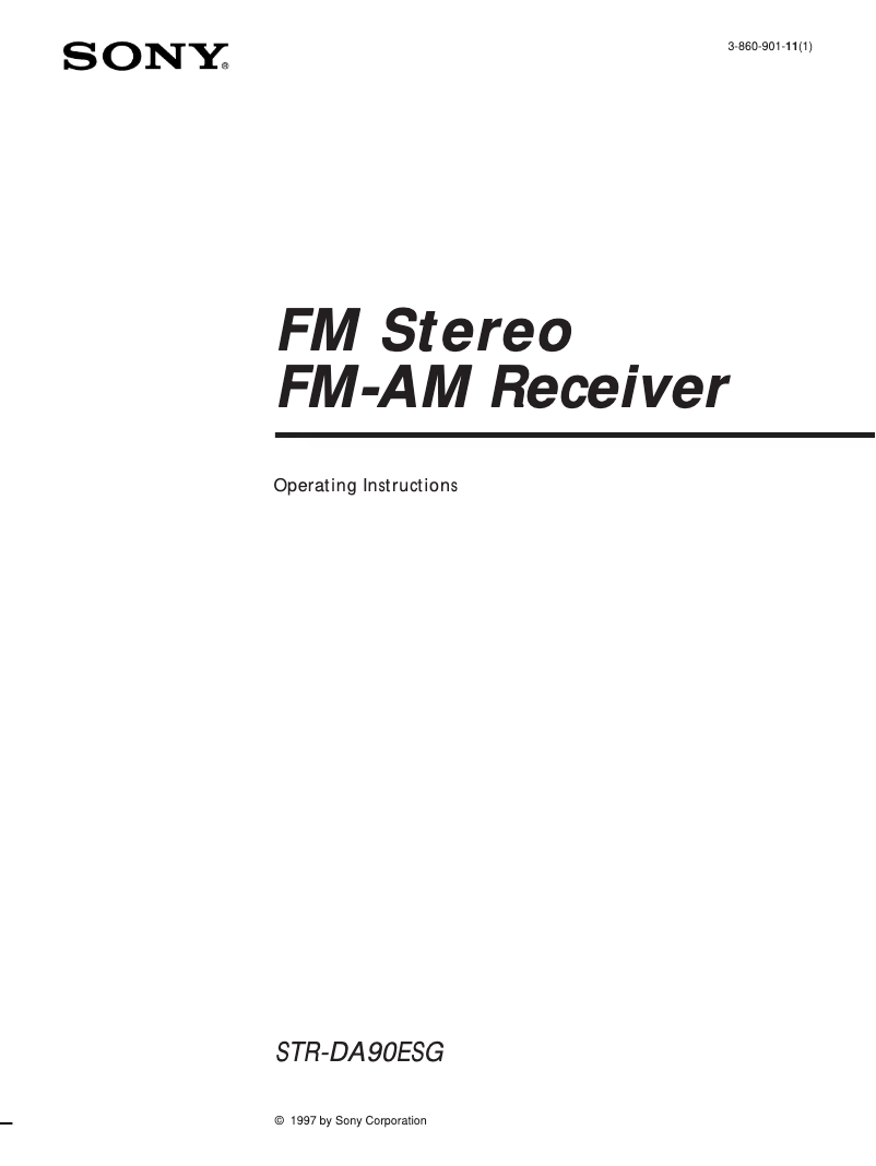 Image de la première page du manuel de l'appareil STR-DA90ESG