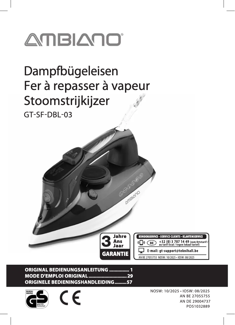 Imagen de la primera página del manual del dispositivo GT-SF-DBL-03