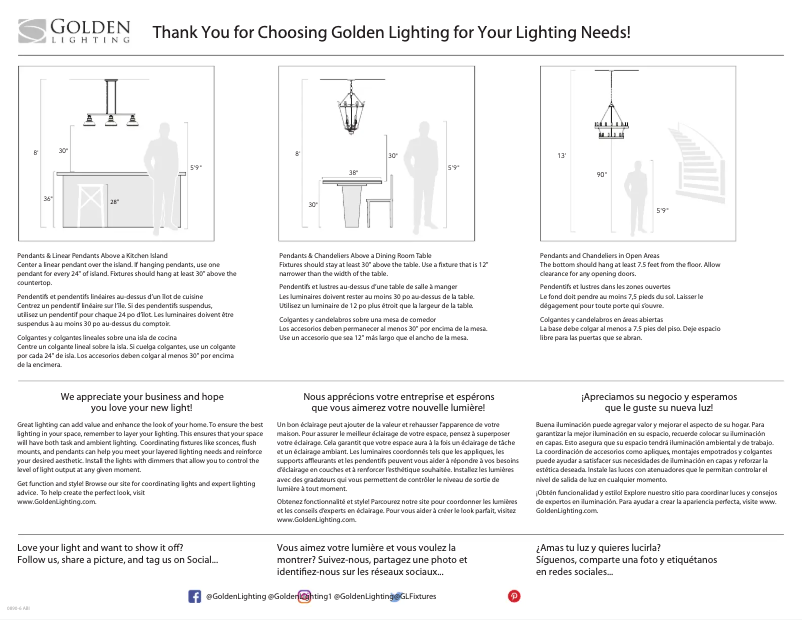 Page n°1 - Manuel utilisateur Golden Lighting Alcott 0890-6 ABI