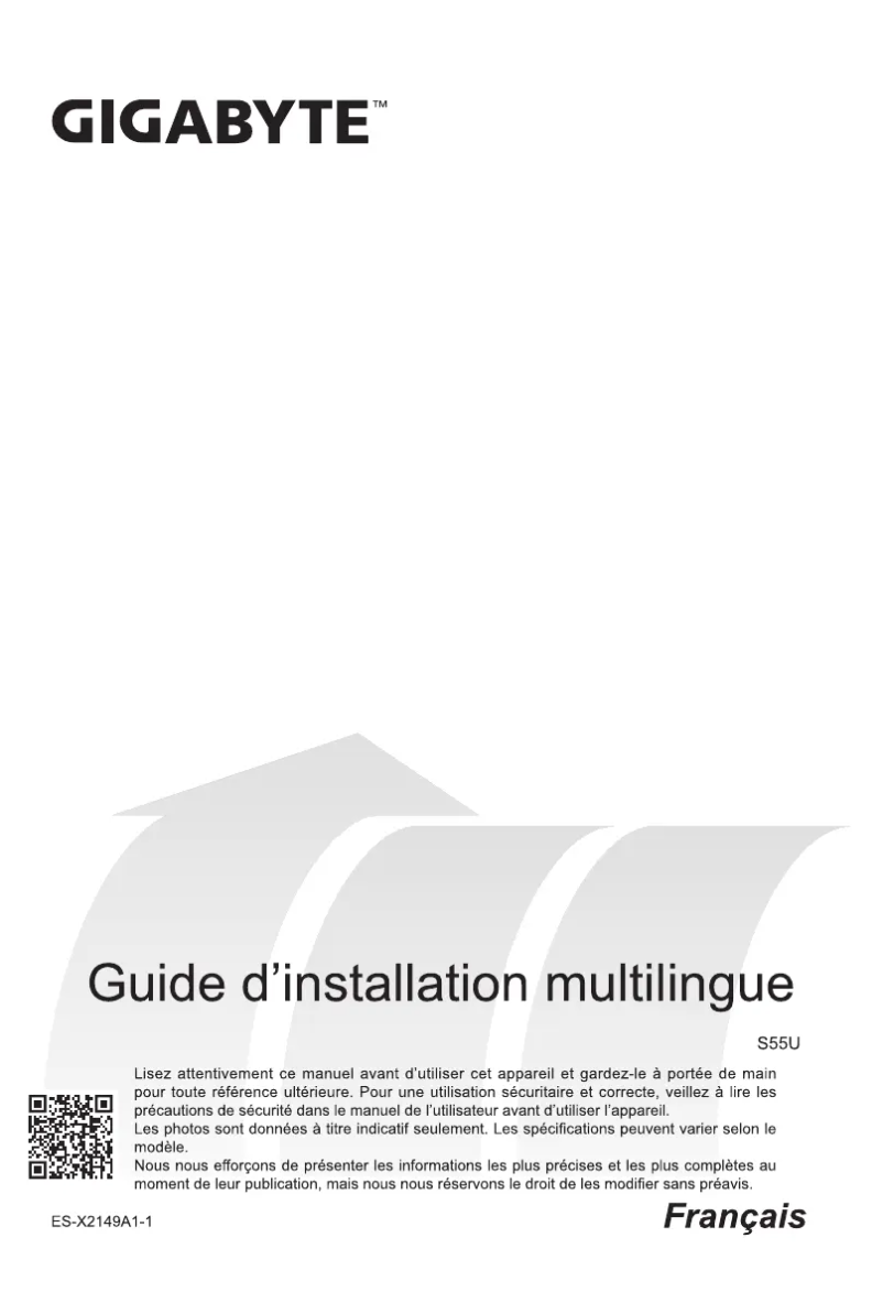 Page n°1 - Guide de démarrage rapide Gigabyte S55U